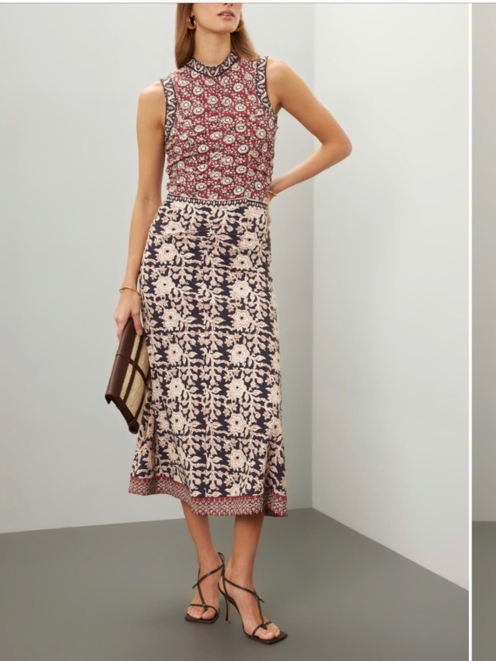 SEA, Danae Print Sleeveless Dress - S
